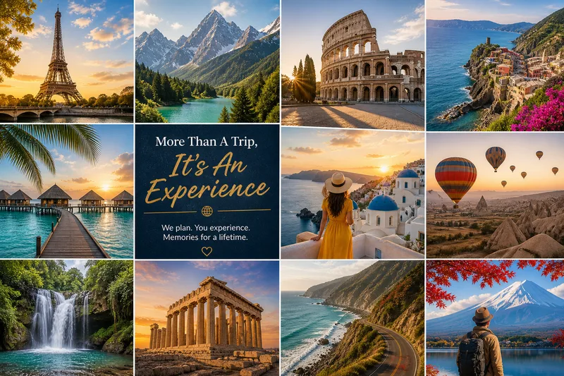 Wanderlust Travel & Tours — outbound leisure travel · Bali · Maldives · Switzerland · Paris · Dubai · Tokyo · Greece · Italy · Egypt