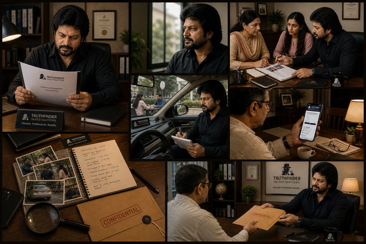 Truthfinder Investigations Mumbai · founder Vikram Joshi (ex-DSP CID Mumbai · 28-yr police service · Police Medal for Meritorious Service) · pre-matrimonial check + infidelity investigation + corporate DD + asset verification + surveillance + legal-support · since 2015 · 1,840+ cases
